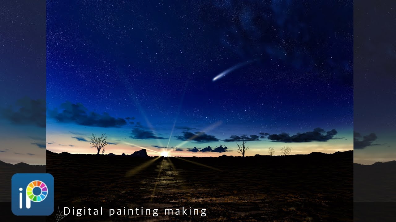 ハンドペイント　風景画 ハンドペイント風景画