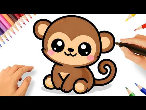 COMO DESENHAR UM MACAQUINHO KAWAII FÁCIL 🐵