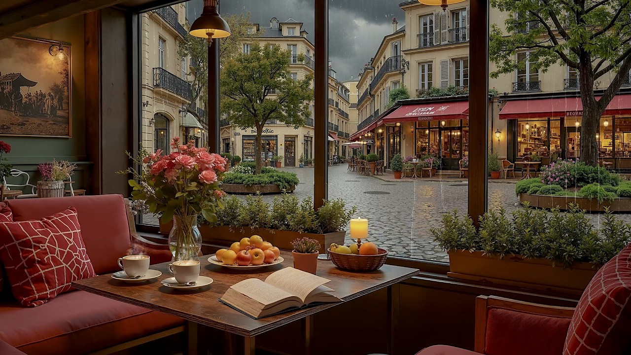 Cozy Coffee Shop Jazz Piano in the Rain 🌧️ Warm Winter Jazz Ambience for Relax, Study
