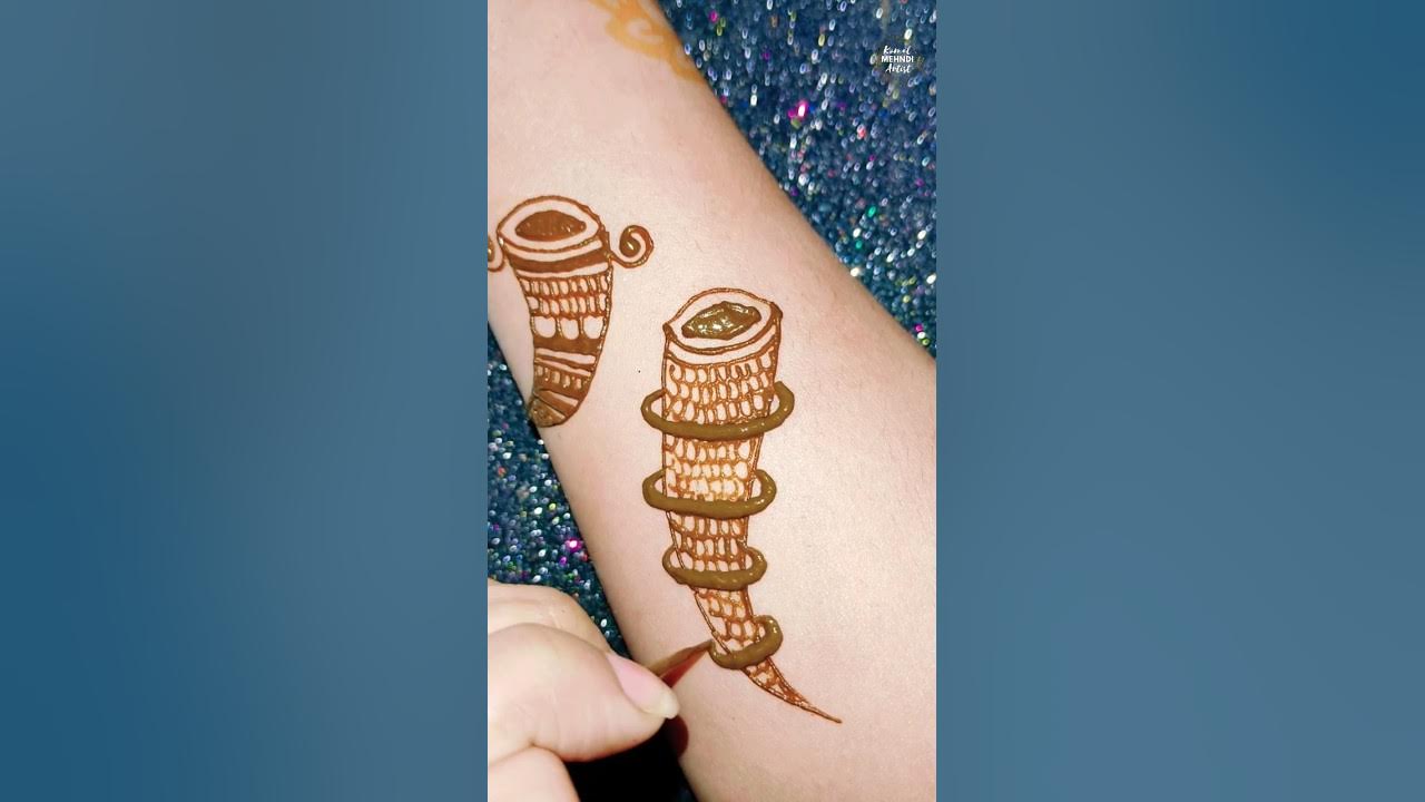 How to draw shehnai with mehndi design ️ shorts mehndi bridalmehndi