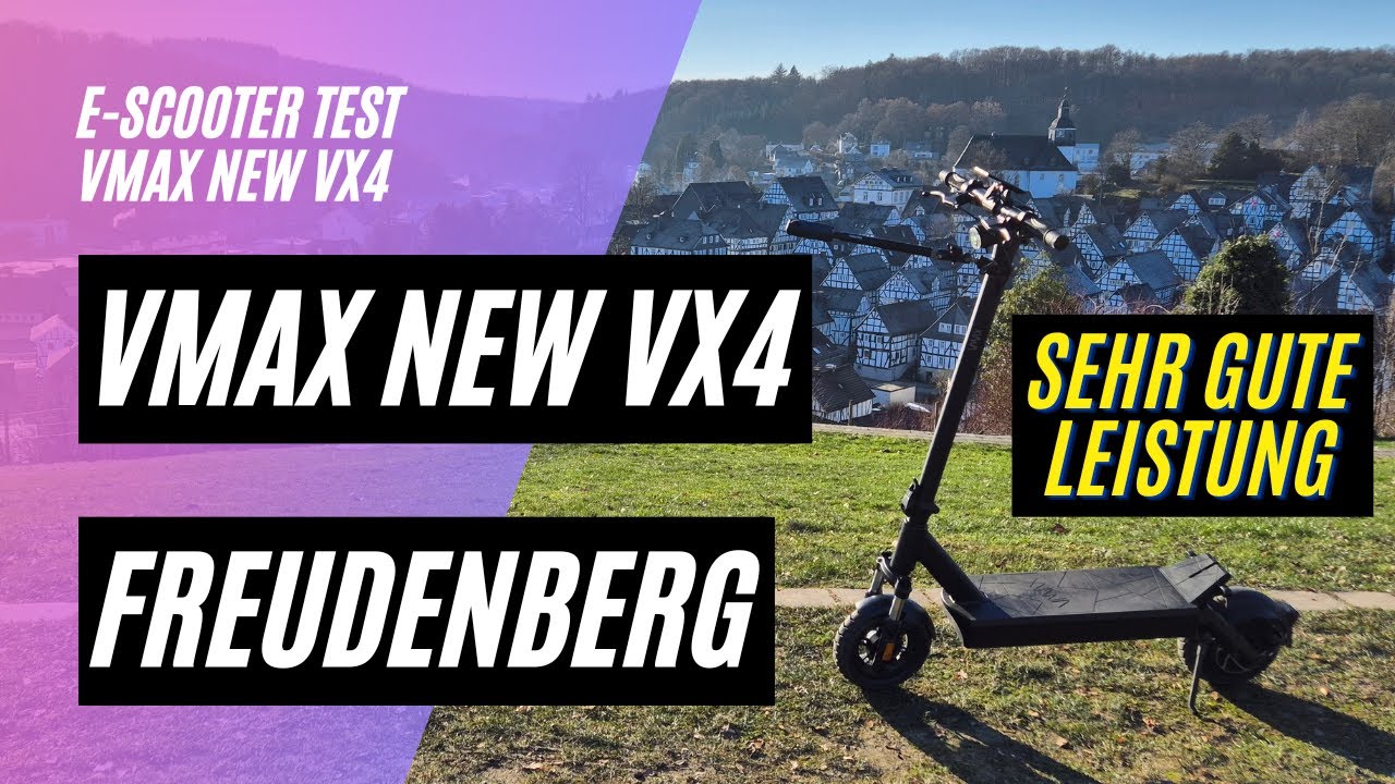 🛴 VMAX NEW VX4 🌄 Bergtest in Freudenberg (52V; 20,3AH; 500W)