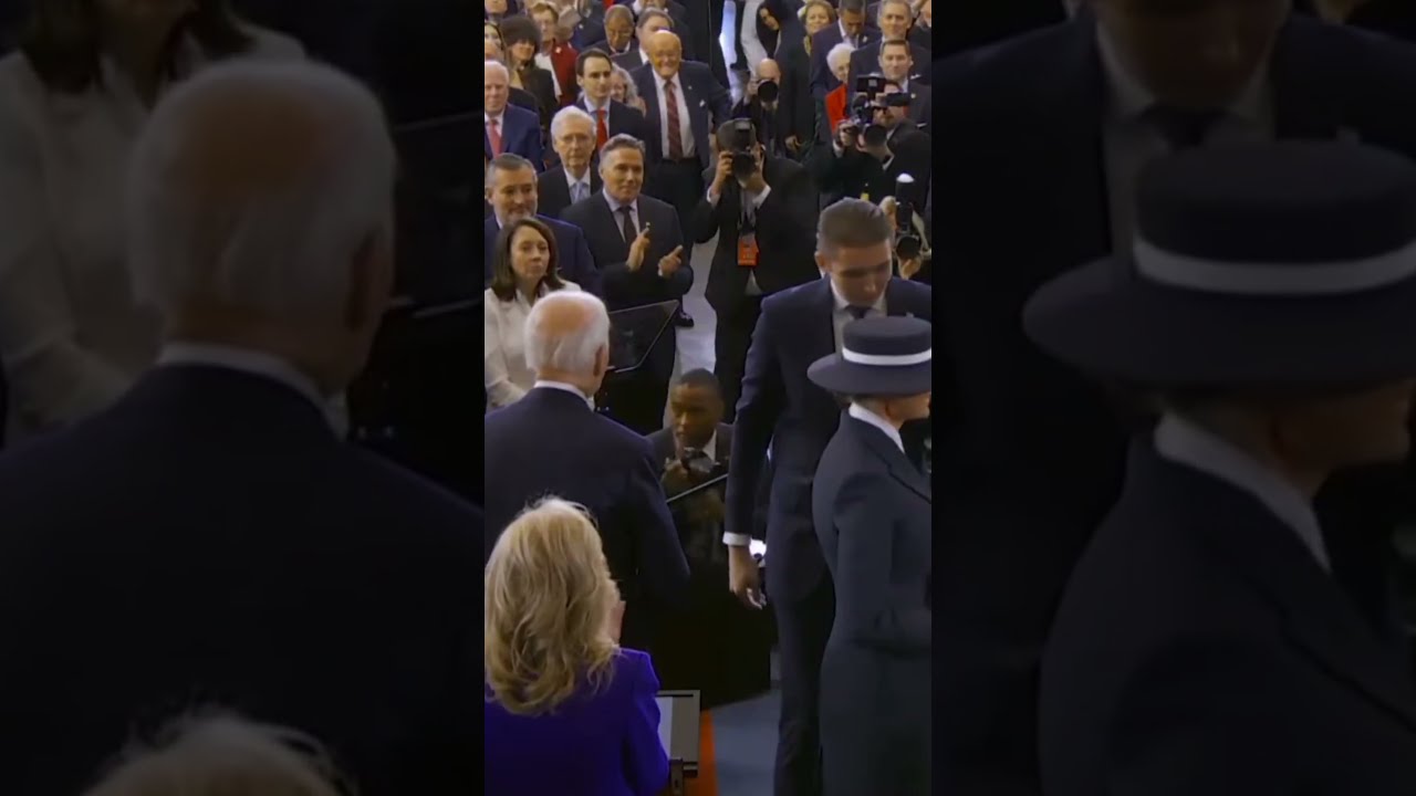 Barron Trump Shakes Hands With Former President Joe Biden Barrontrump Barronwilliamtrump