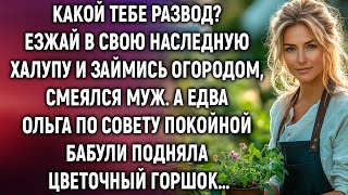картинка: Езжай в наследную халупу и займись огородом, смеялся муж. А едва Ольга подняла цветочный горшок