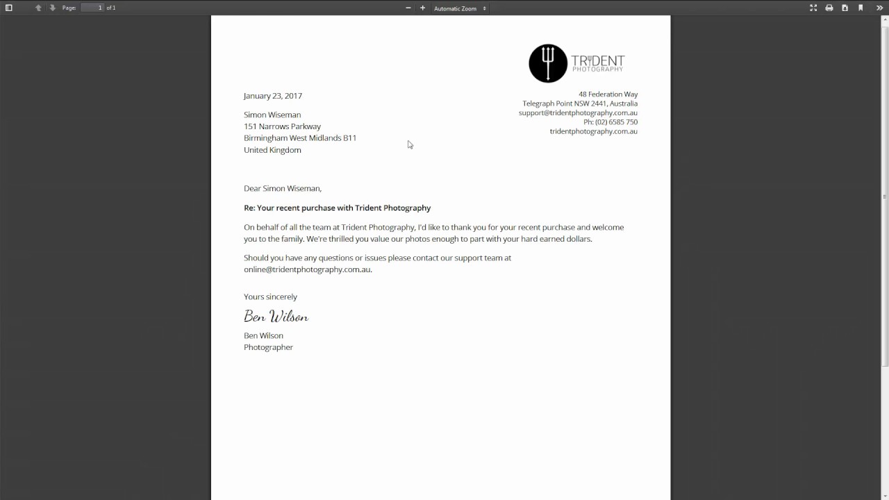 business letter format with logo