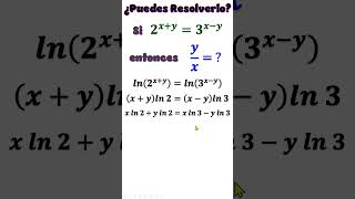 Calcular el valor de y/x a partir de las potencias  #maths #algebra #quiz