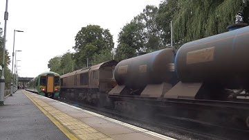 Filthy 66704 and 66721 depart East Grinstead on a RHTT 7/10/2017