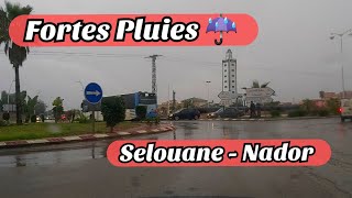ساعات متواصلة من الأمطار بسلوانالناظورصوناصيدالعمرانطريق زايو Fortes Pluies Selouane-Nador