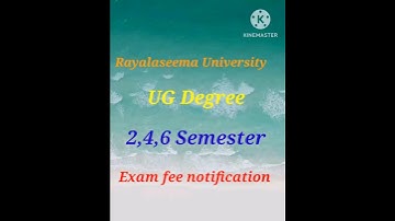 Rayalaseema University 2, 4,6 semester exam fee notification 2023