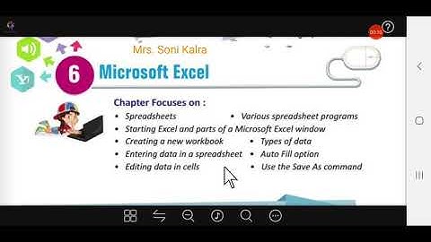 Class 5: Ch 6: MS Excel : Part- I