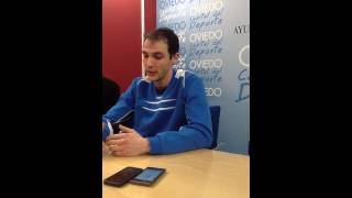 Lluís Tomàs, porter del Lleida, en roda de premsa