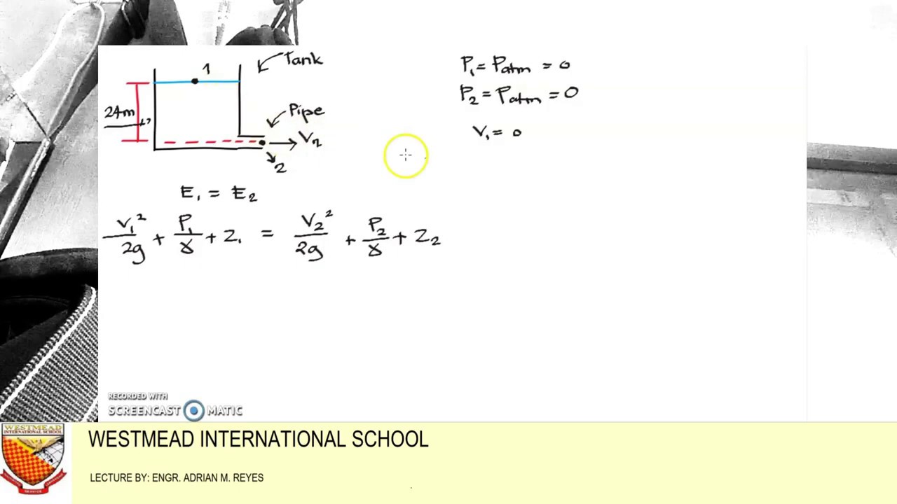 HYDRAULICS BERNOULLI'S ENERGY EQUATION PART III YouTube