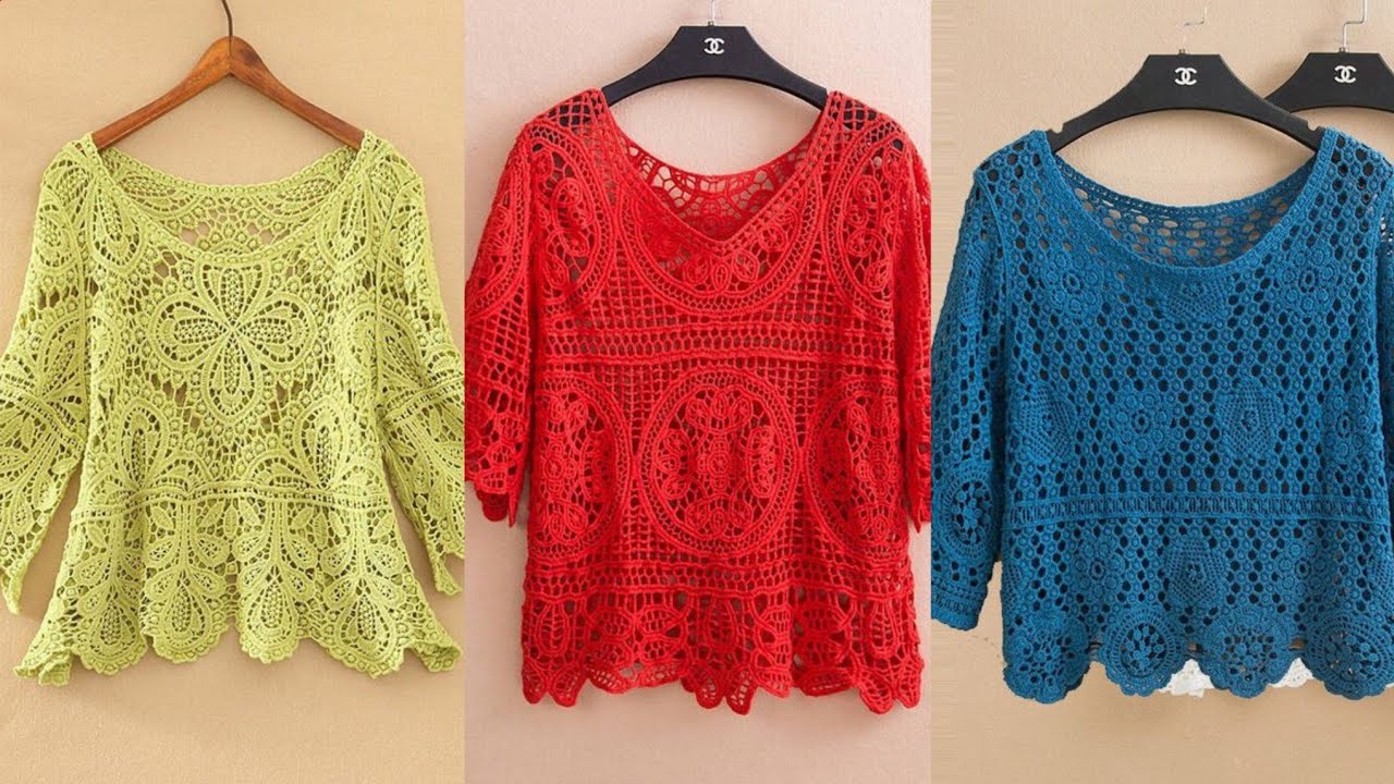 Very Creative Free Crochet Patterns Crochet Color Combinations Blouse ...