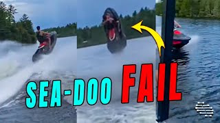 Guy Hit the Wave Too Fast and Rolled the Sea-Doo Backwards