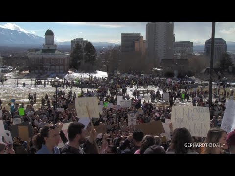 Anti-Trump demonstrators stage mass rally at Utah State Capitol