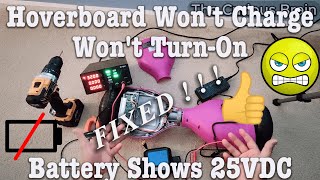Hoverboard Won't Charge/Turn-On and Battery Shows Power? DIY Battery Repair (Cell Replacement)