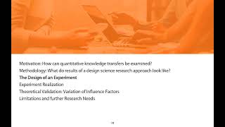 The Design of an Experiment Setting for the Examination of Knowledge Transfer | BMSD 2021