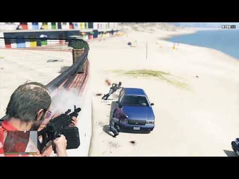 GTA 5 - Pacific Bluffs CIA & Triads Shootout + Six Star Escape