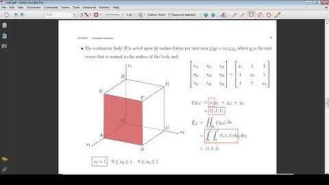 The Fundamental Equations of Continuum Mechanics and the Stress Tensor (Worked Example 1)