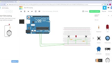 Circuit 2 buttons and one led tinkercad simulation (Build a Circuit)