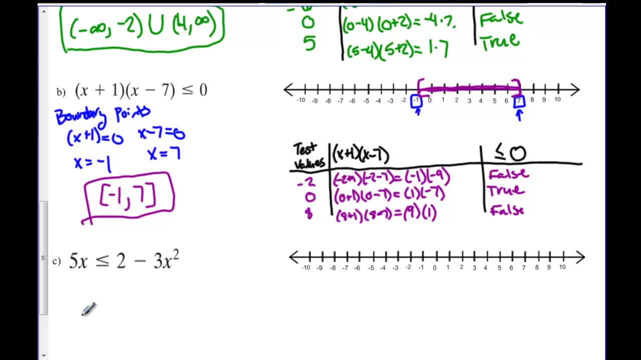intervals where a function is increasing decreasing or... MATH 1111 Section 3.6 Polynomial and Rational Inequalities - YouTube