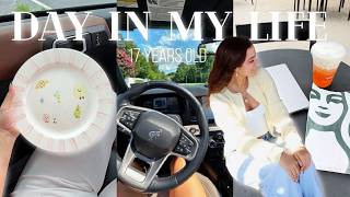 DAY IN MY LIFE / CLEANING CAR + ROOM, WORKOUT, POTTERY PAINTING | EMILY G