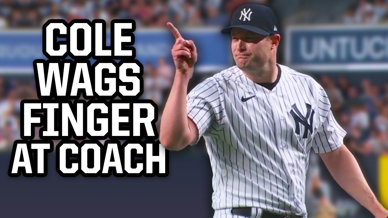 Gerrit Cole throws over batter's head then wags his finger, a breakdown