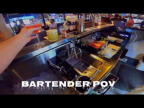 Wealthy Bartender Pov: Full Busy Duel Bartending Hift !