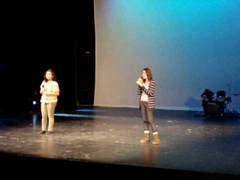 Aubrey and Marie singing I Will Always Love You