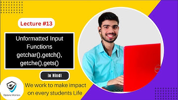 Unformatted Input Functions in C | C Programming Tutorials in Hindi