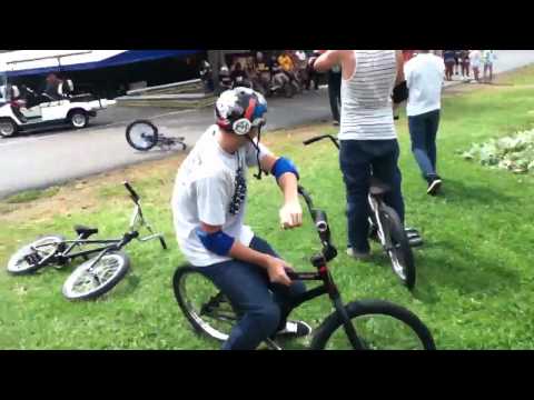 Russel summerville footjam front flip BMX crazy camp Woodward