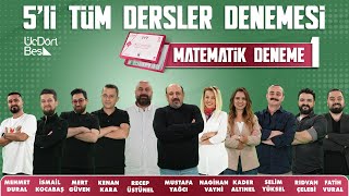 345 YAYINCILIK 5'Lİ TÜM DERSLER DENEMESİ | DENEME 1 | MATEMATİK ÇÖZÜMLERİ