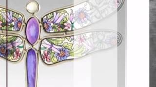 Dragonfly Stained Glass Suncatcher Purple & Green Cliff P. by Amia - AtopTheTable.com