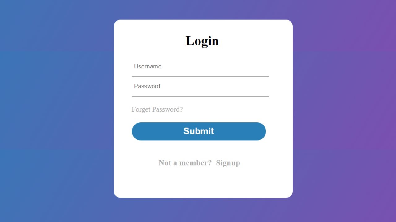 Simple Login Form Design using HTML & CSS Only || No Javascript || # ...