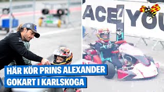 Prins Alexander kör gokart i Karlskoga – pappa prins Carl Philip coachar