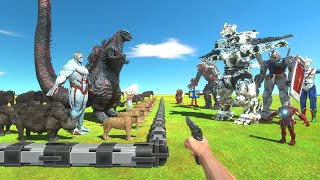 FPS Avatar Rescues Ice Team and Fights Robot Team - Animal Revolt Battle Simulator