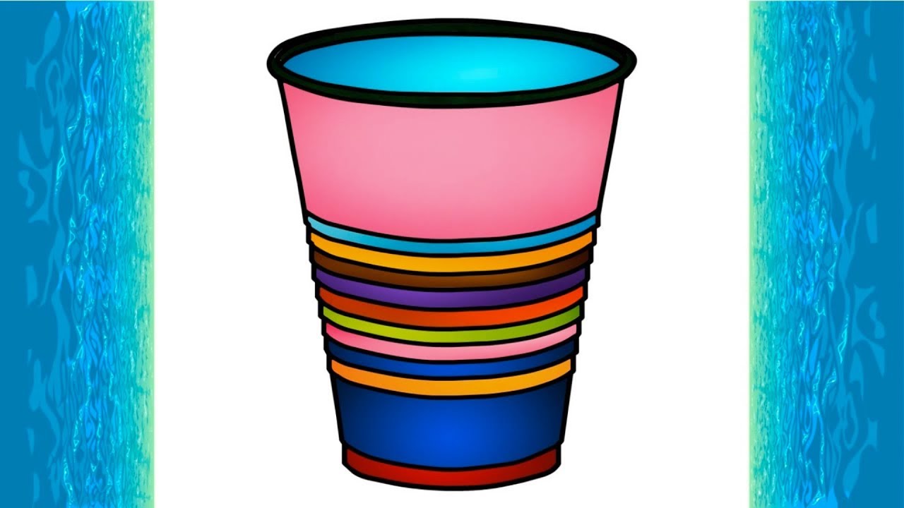 How to draw a Plastic Cup step by step for beginners 