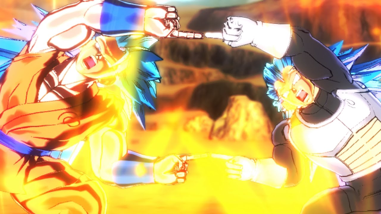 goku and vegeta super saiyan god fusion