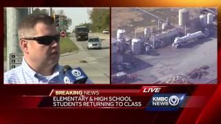 Plume dissipates after chemical reaction at Atchison plant