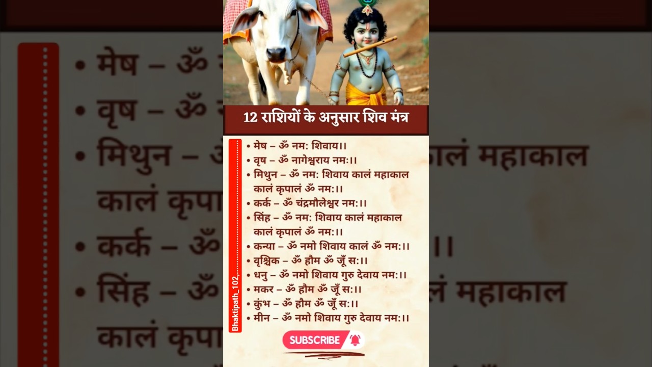 12 राशियों के अनुसार शिव मंत्र 