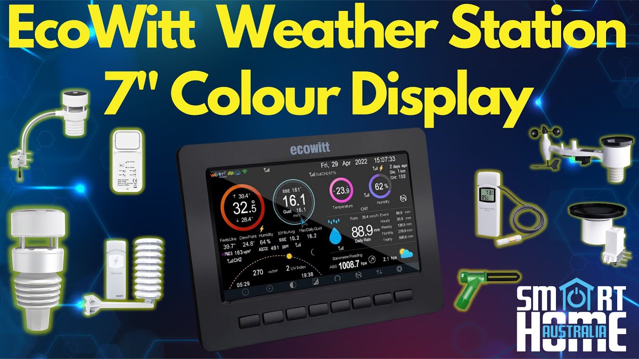 Stazione Meteo 7 In 1 Ecowitt HP2552 – Sensore WS68 + Console TFT 7” Wi-Fi, Pioggia E UV
