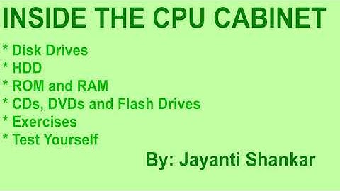 1. Inside the CPU cabinet | Exercises | class 5| CBSE