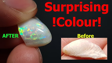Carving A Surprisingly Beautiful Shell Opal Fragment! Coober Pedy Fossilized/Fossilised Shell Opal.