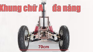 Khung càng Chữ A mini phanh đĩa dầu đa năng cho các loại xe 2 bánh 3 bánh GIÁ 4TR3