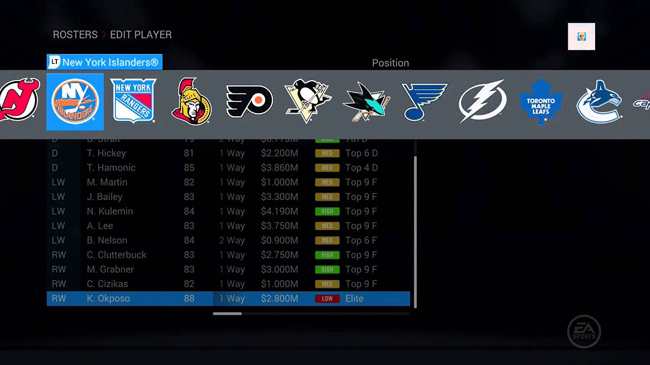 NHL 16 All NHL Player Ratings YouTube
