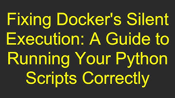 Fixing Docker