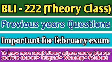 BLI - 222, Most important Topic + Previous year questions for February exam 2021 | Lecture - 2