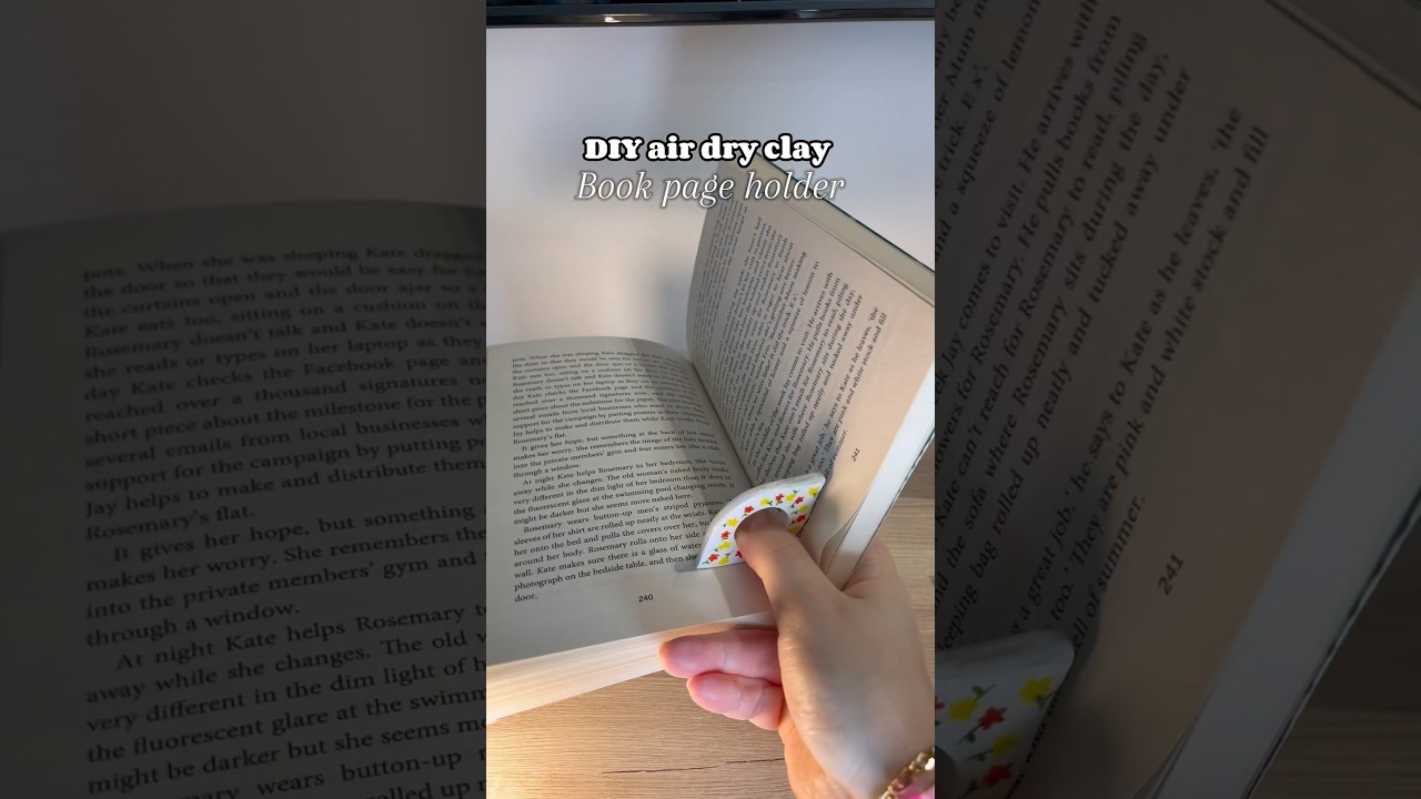 How to make a clay book page holder 🌸  