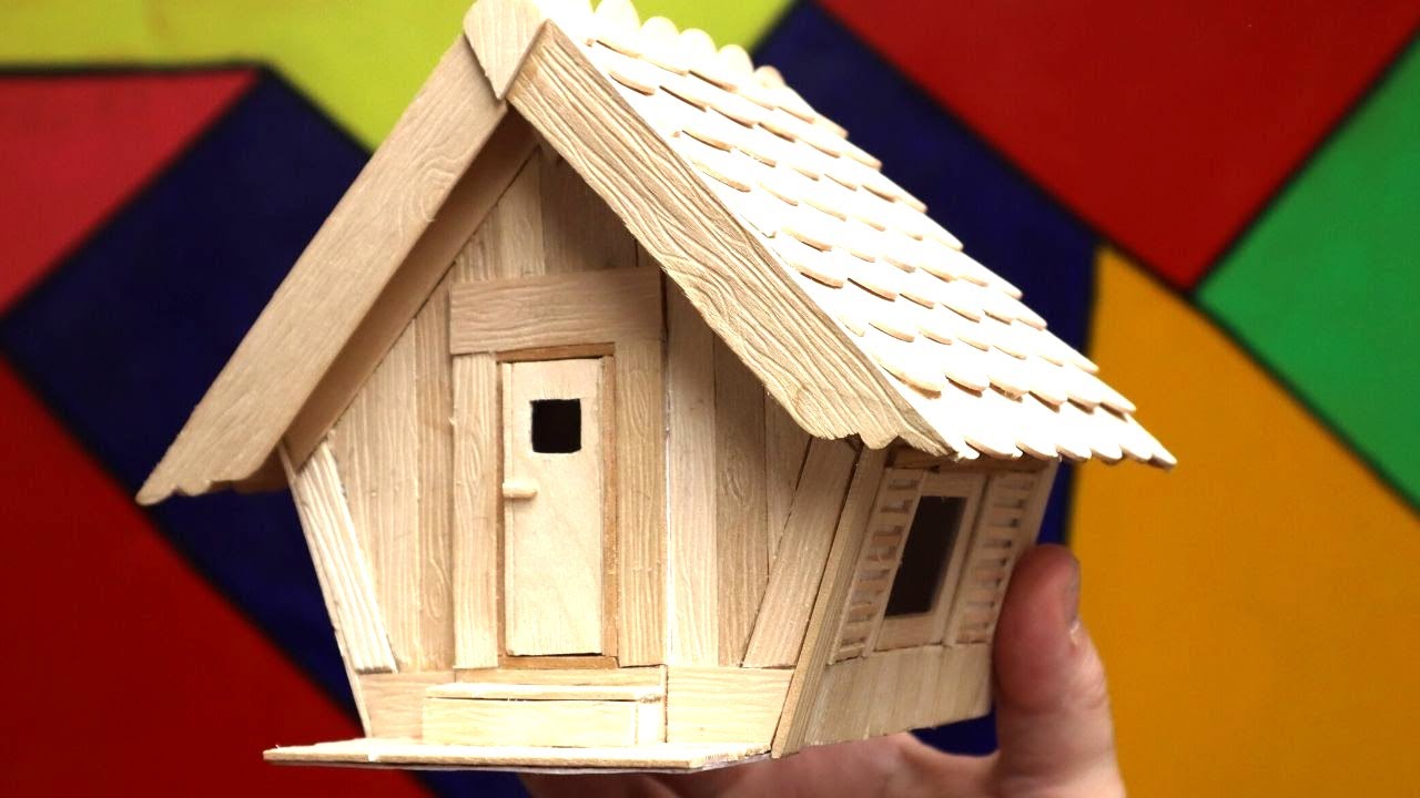 Building A Cute Tiny House By Using Popsicle Sticks - (Used 400