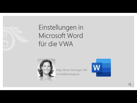 Einstellungen in Microsoft Word für eine VWA