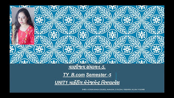 B.Com Sem-5, Bm, Lecture-3, Unit-1 Marketing Khyal by Prof. Ms. Isha Vyas